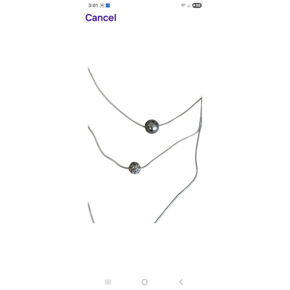 Swarovski Triple Strand Pendant Faux Pearl Crystal Necklace Swan Signed - Picture 7 of 10